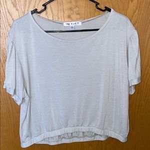 cropped striped cozy top